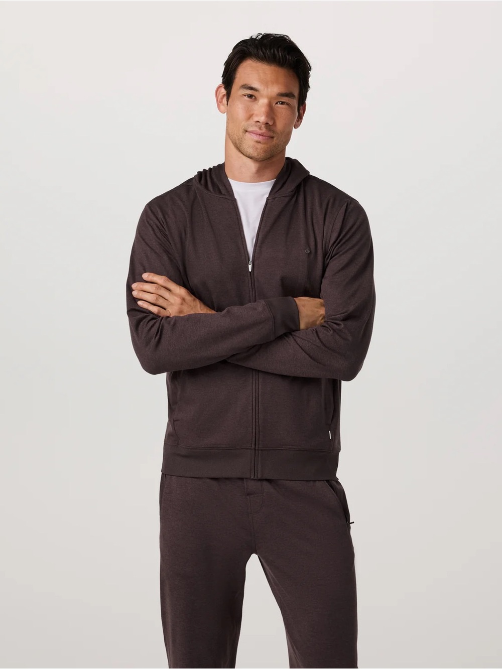 VUORI men’s ponto hoodie in sangria heather